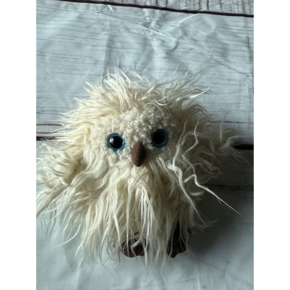 Jellycat Other - JellyCat Olive Owl Plush Off White Blue Eyes Long Hair Stuffed Bird Toy
